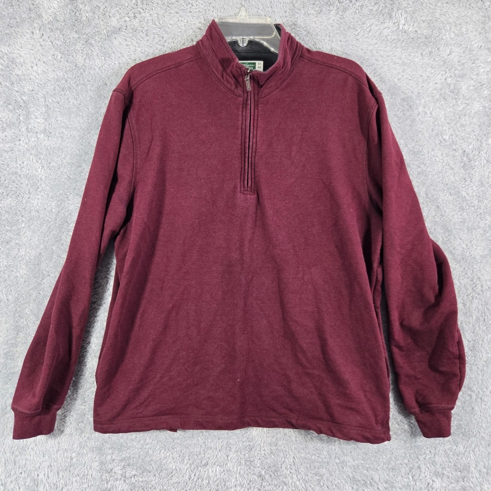 Ben Hogan Performance Mens Burgundy Heather Quarter Zip Pullover Sweatshirt M